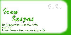 iren kaszas business card
